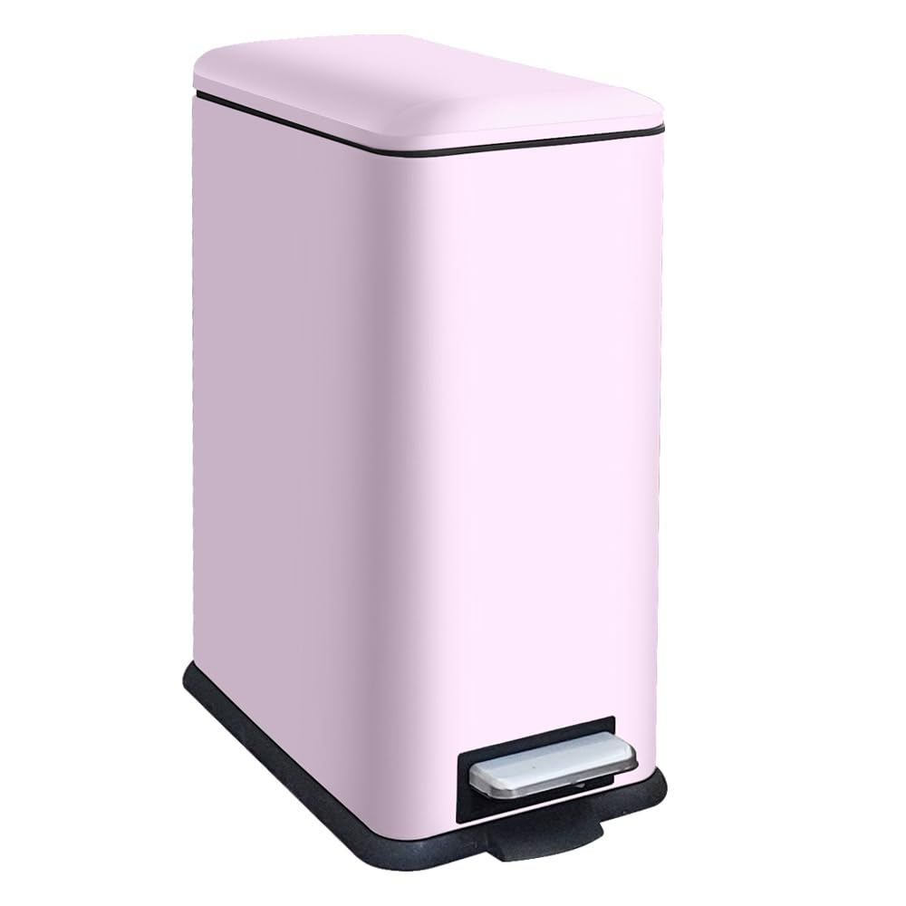 Mülleimer Küche 30L, Schlanker Tretmülleimer mit Deckel, Edelstahl Küchenmülleime mit Inneneimer, Rechteckiger Abfalleimer für Küche, Bad, Schlafzimmer, Büro,Rosa Rosa 30L Angebot bei HelloDeals