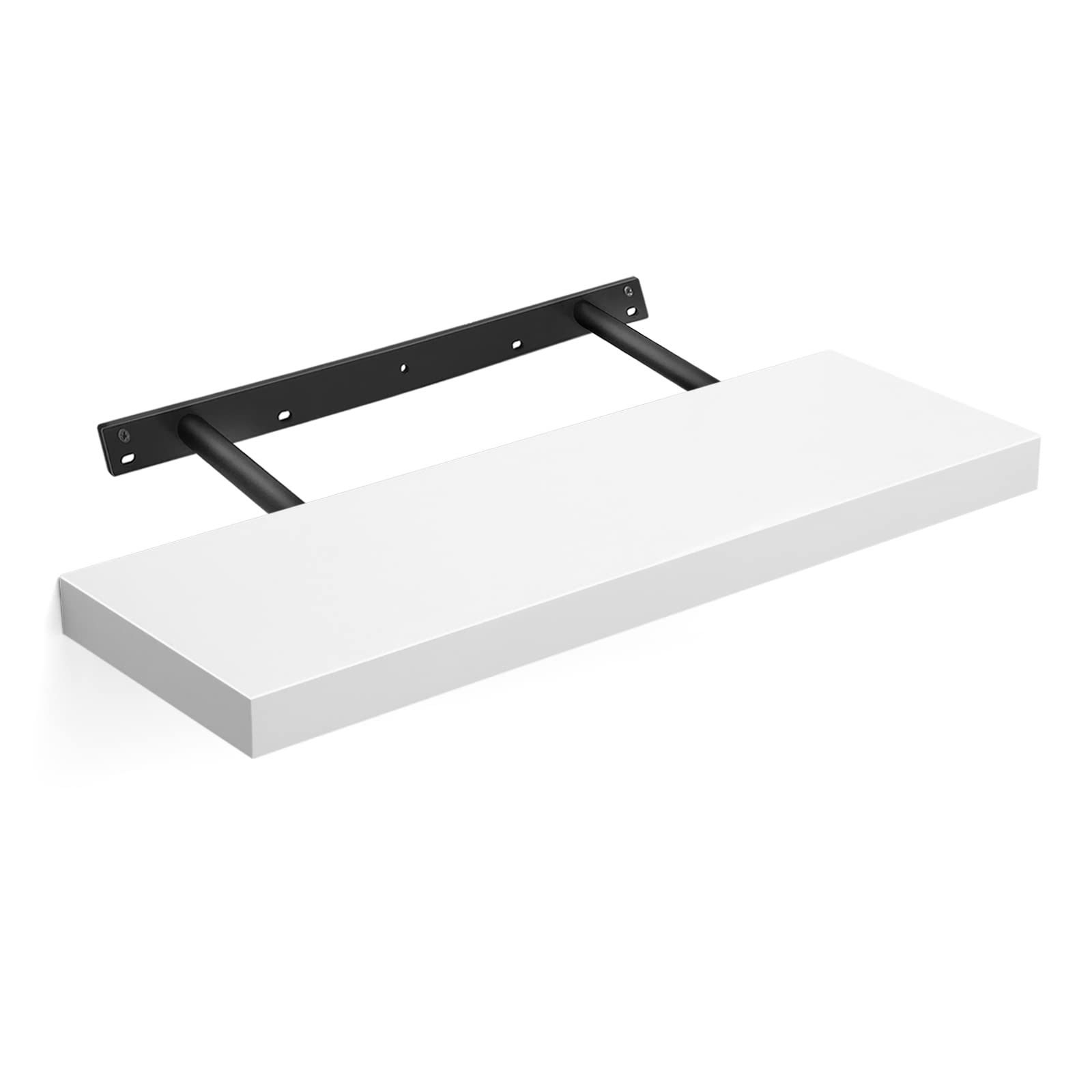 VASAGLE Wandregal, Wandboard für Bücher, Bilder, Deko, Schweberegal, 60 x 20 x 3,8 cm, Büroregal, MDF, für Wohnzimmer, Küche, Flur, Schlafzimmer, Badezimmer, weiß LWS26WT Angebot bei HelloDeals