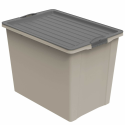 Rotho Compact Aufbewahrungsbox 70l mit Deckel und Rollen, Kunststoff (PP recycelt) BPA-frei, cappuccino/anthrazit, A3/70l (57.0 x 39.5 x 43.5 cm) 70 Liter Cappuccino/Anthrazit Angebot bei HelloDeals