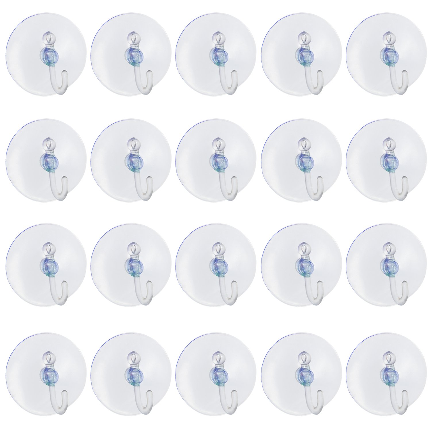 TRIXES 20 Stück durchsichtige Saugnäpfe aus Kunststoff mit Haken für Fensterdekoration, Saugnäpfe für Schränke, perfekt zum Aufhängen von Weihnachtsdekorationen Angebot bei HelloDeals