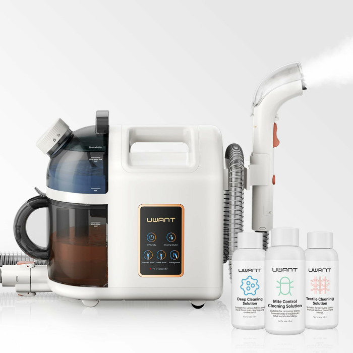 Uwant B200, Polsterreiniger Gerät, 1900W | Dampft, Schrubbt und Saugt | Für Teppiche, Sofas, Vorhänge, Kleidung | 74DB, 12000Pa Angebot bei HelloDeals