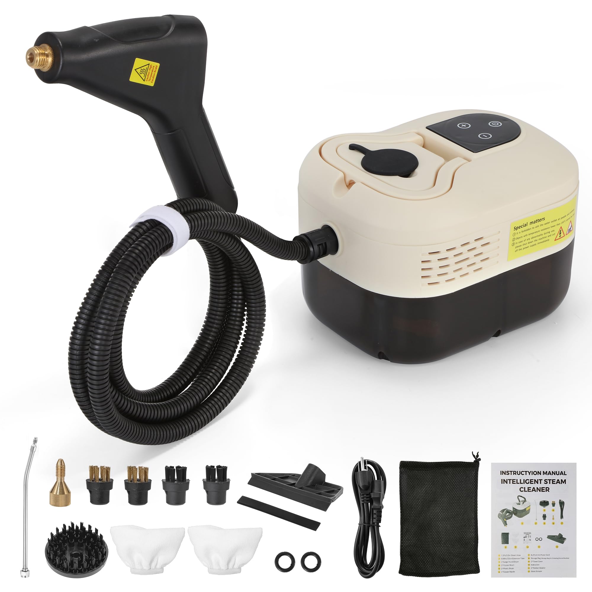 Dyna-Living Dampfreiniger Handgerät, 2500W Druckdampfer zum Reinigen, Steam Cleaner mit 14 Zubehörteilen für Küchenutensilien Fliese, Gelb Angebot bei HelloDeals
