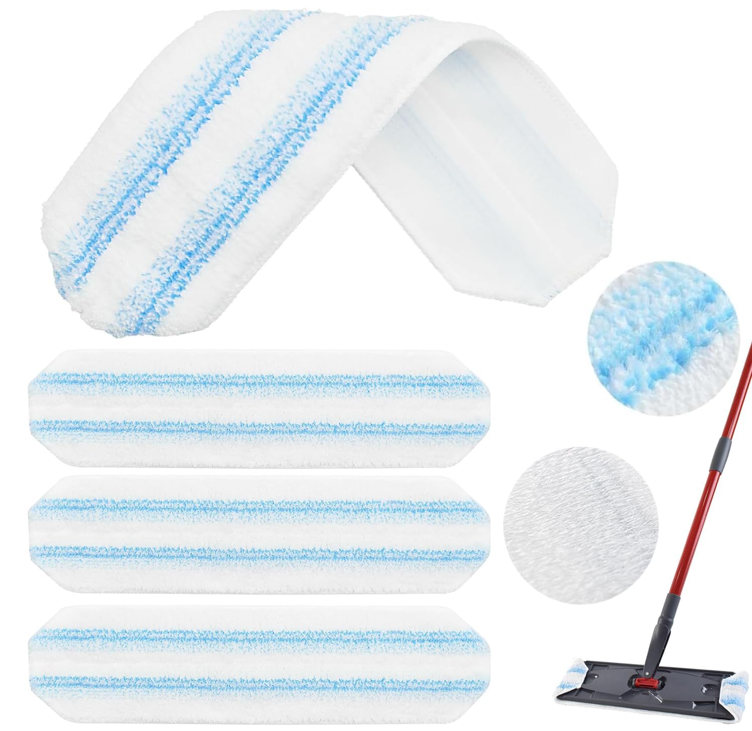 3 Stück für Vileda H2PrO Bodenwischer Ersatzbezug, Maschinenwaschbar, Kompatibel mit Vileda H2Pro & O-Cedar Bodenwischer Ersatzbezug, Mikrofaser Wischpads Ersatz für Laminat, Fliesen (3 Stück) Angebot bei HelloDeals