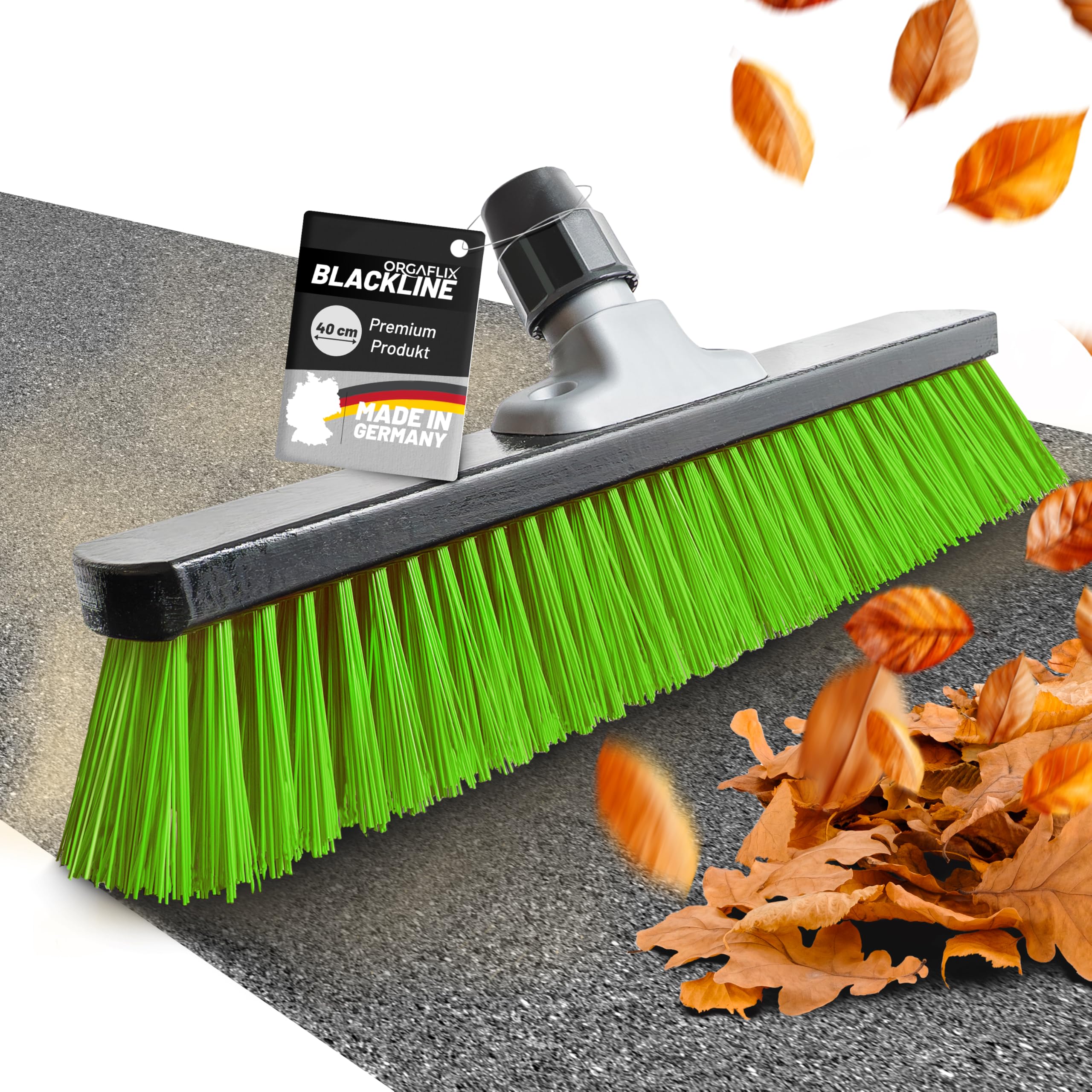 Premium Straßenbesen 40cm ohne Stiel - Blackline Green, Kraftvoller Besen für Außenbereich, Extra langlebig, Hofbesen, Gartenbesen, Terrassenbesen, Besen ohne Stiel, Made in Germany Straßenbesen 40cm Ohne Stiel Blackline Green Angebot bei HelloDeals