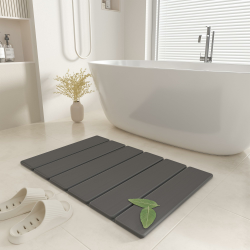 Stein Badematte,60cm Faltbar Diatomeenerde Badematte,Super Saugfähig,Schnell Trocknend,rutschfest Für Badezimmer,Leicht Zu Reinigen,Grau Angebot bei HelloDeals