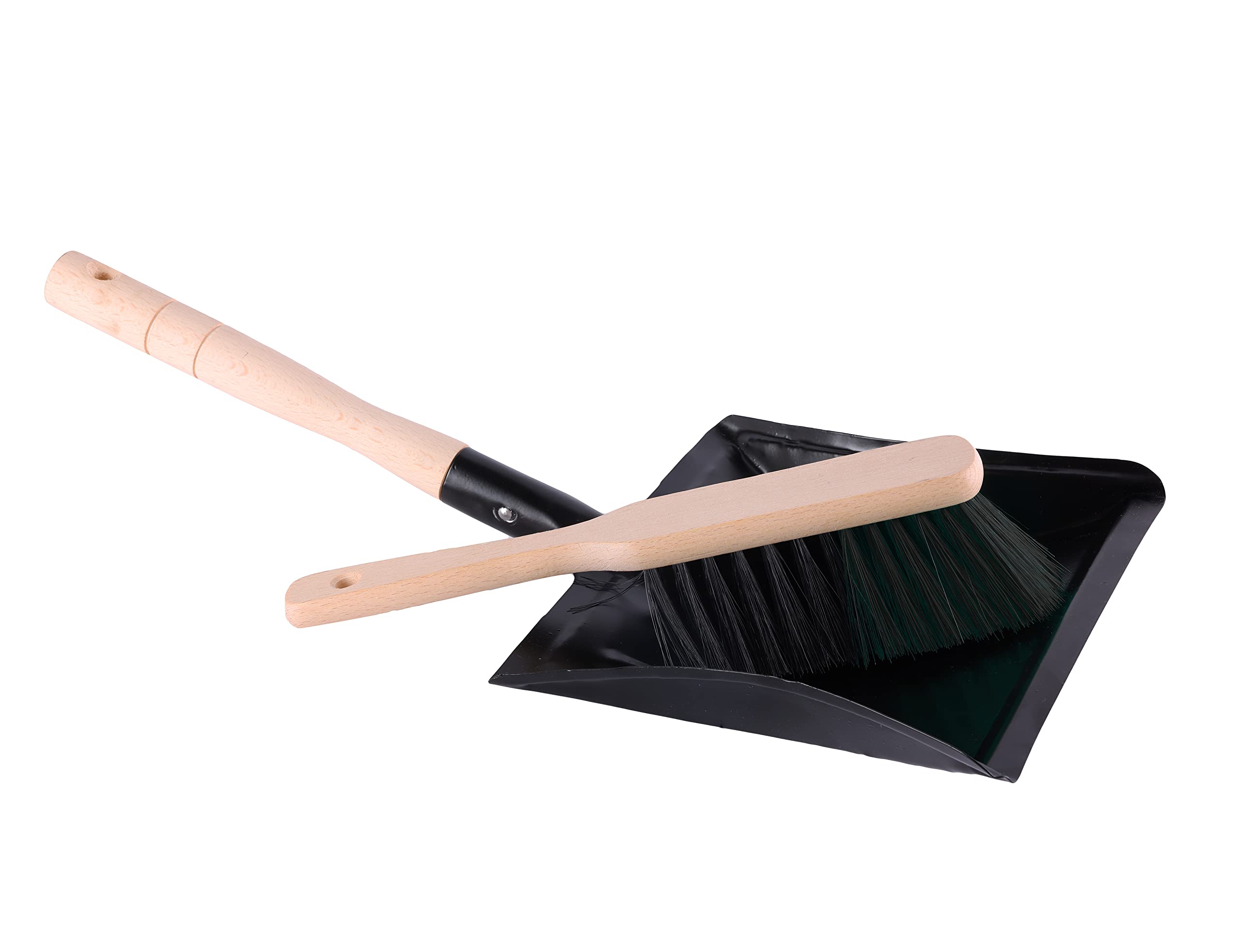 Kehrschaufel Set mit Metallschaufel mit Holzgriff und Handfeger aus Holz und Synthetik Kehrblech Kehrbesen für Haushalt GD-0010 (Schwarz + Schwarz) 1 Stück Schwarz + Schwarz Angebot bei HelloDeals