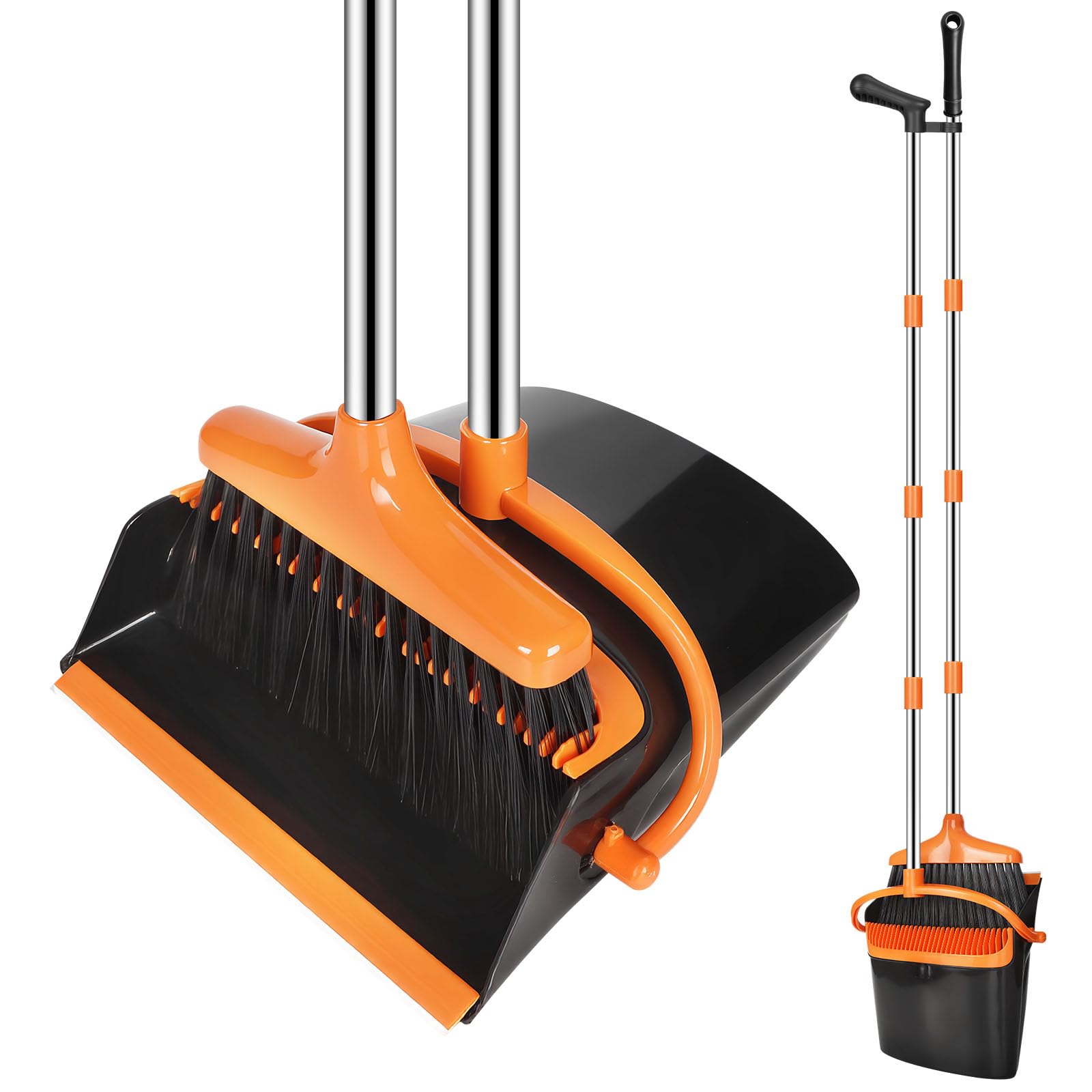 ​​​​KIMIGO Kehrschaufel​​,Besen und Kehrschaufel Set mit 123 cm Ausziehbaren – Leichtes Kehrset für Innen/Außen,Küche,Garage,​​Kehrgarnitur​​​​,Effektive Reinigung mit Modernem Orange Design​​ Angebot bei HelloDeals