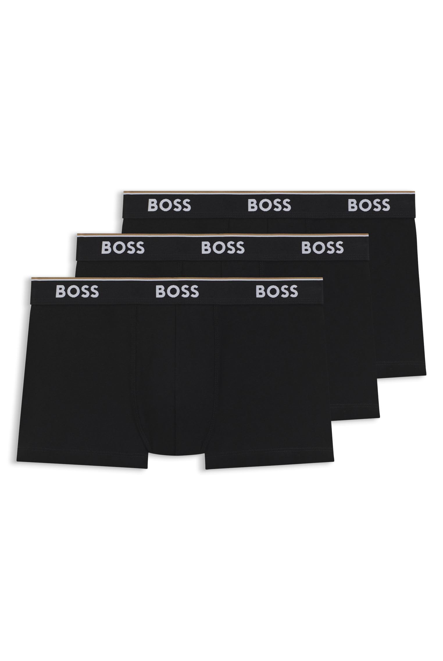 BOSS Herren Trunk 3P Power Dreier-Pack eng anliegende Boxershorts aus Stretch-Baumwolle mit Logo am Bund Boxershorts L New - Black1 Angebot bei HelloDeals