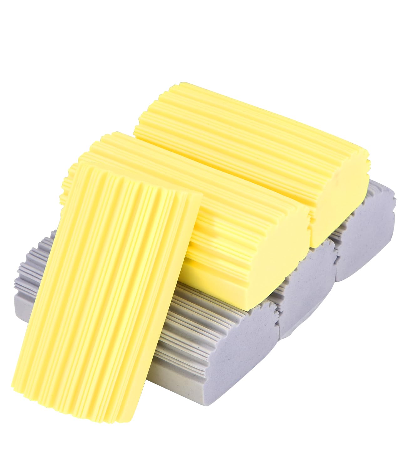 6 Stück Staubschwämme Wiederverwendbar,Damp Duster Sponge,Schmutzradierer Schwamm,Feucht Schwamm Staubwedel Putzschwamm für Haushaltsreinigung von Glas,Spiegeln,Jalousien,Geländern(Gelb Grau) Angebot bei HelloDeals