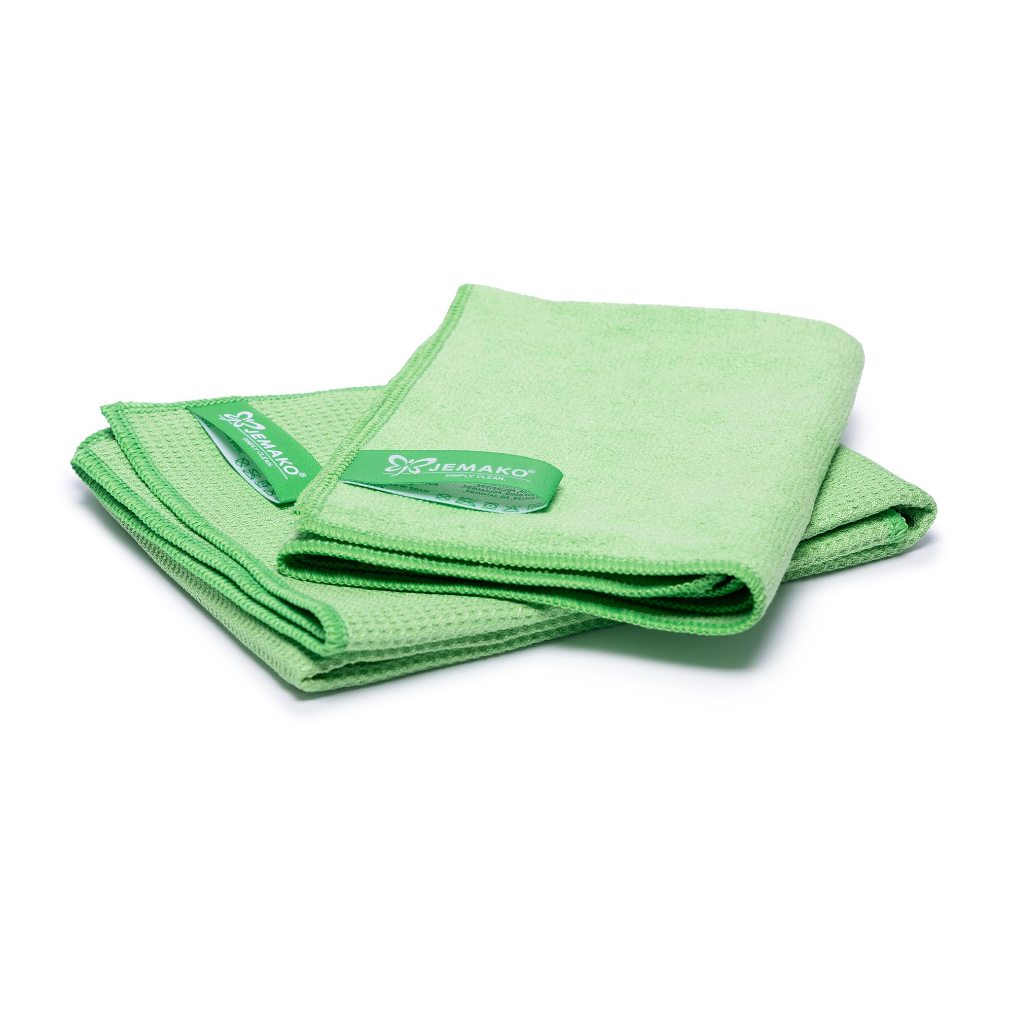 Jemako Nass und Trocken-Set Grün, Trockentuch und Profituch Plus S - Mikrofasertücher für Ihren Haushalt - Perfekt für Fenster, Glas, Fliesen, Geschirr und Keramik - Streifenfrei Fenster putzen Angebot bei HelloDeals