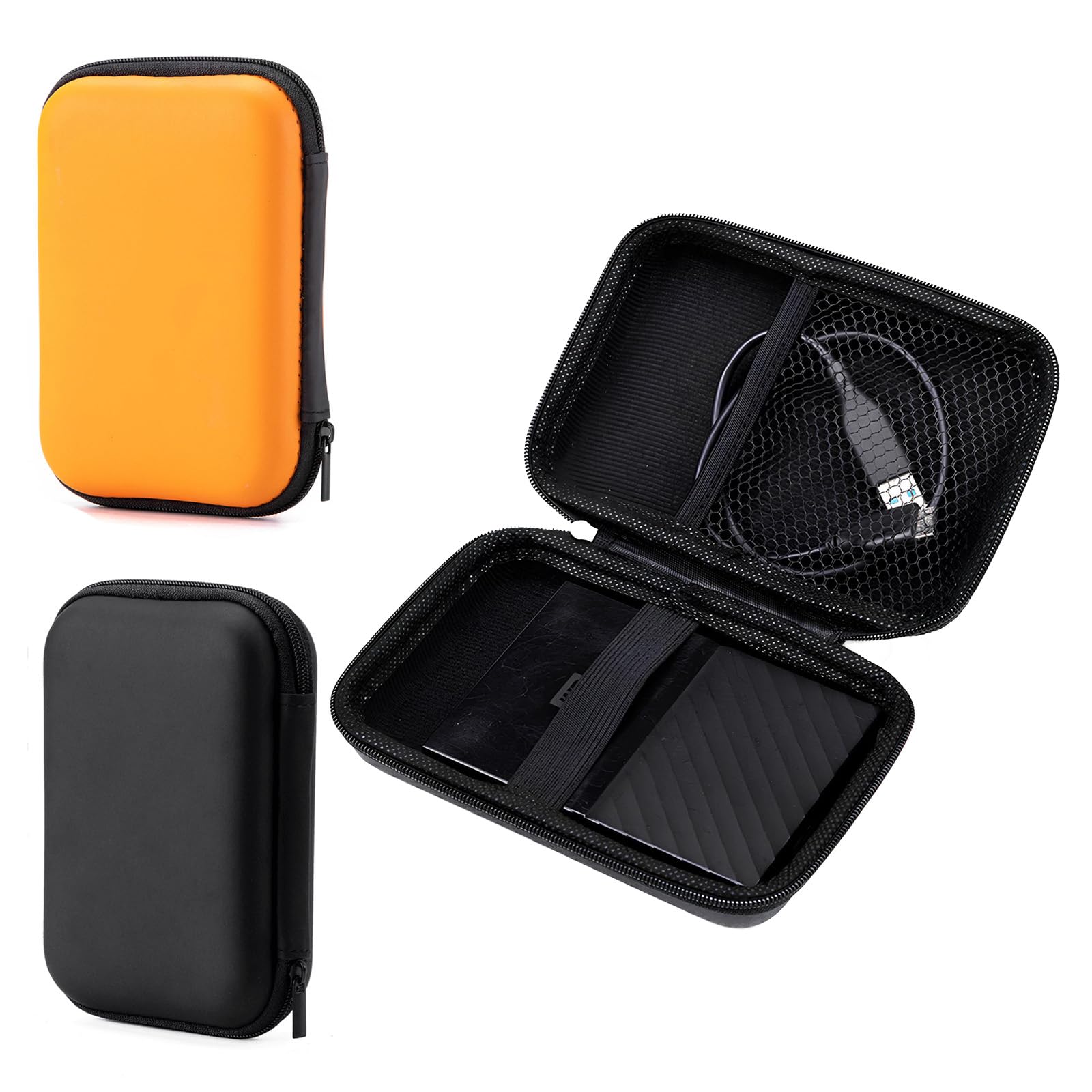 2Pcs Festplatten Tasche,Elektronik Tasche Organizer, für Kabel, Powerbanks, USB-Sticks, Tragbar für Reise/EDC (15x10x4cm) Angebot bei HelloDeals