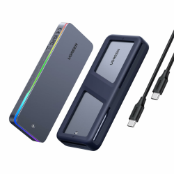 UGREEN M.2 NVMe SATA SSD Gehäuse 20 Gbps mit RGB, USB C 3.2 Gen 2x2 M.2 Gehäuse für M Key/B+M Key in 2230/2242/2260/2280, kompatibel mit MacBook 2024 M4, HP 14pro, iPhone 17 pro max, PS5, Switch Angebot bei HelloDeals