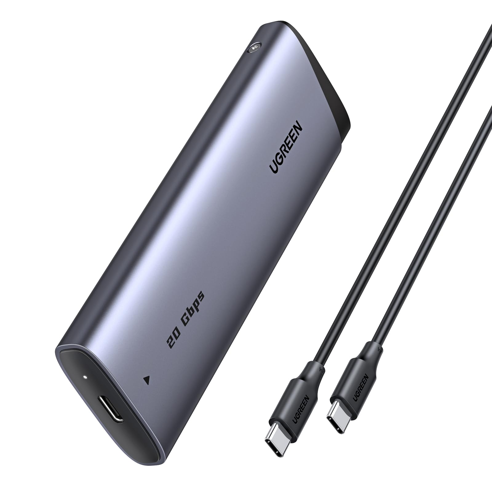 UGREEN 20Gbps M.2 SSD Gehäuse USB C 3.2 Gen 2x2, NVMe und SATA M2 Gehäuse für SSD in 2280/2242/2230/2260, kompatibel mit HP 14pro, iPhone17 Promax, PS5 Angebot bei HelloDeals