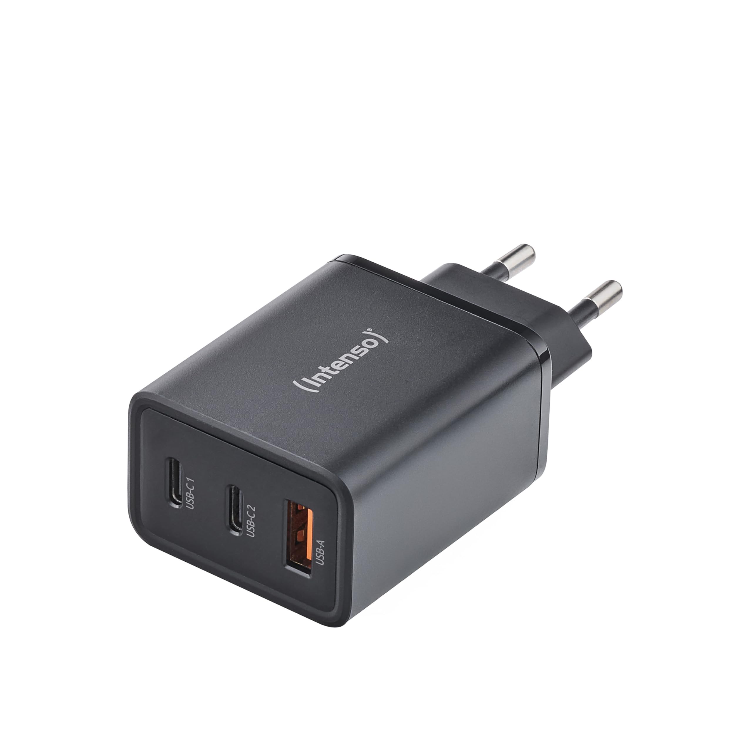 Intenso Power Adapter W65ACC GaN, 65W, Super schnelles Laden, für MacBook, Laptop, iPhone, Samsung Galaxy und mehr, schwarz schwarz 65 Watt 1x USB-A, 2x USB-C GaN Angebot bei HelloDeals