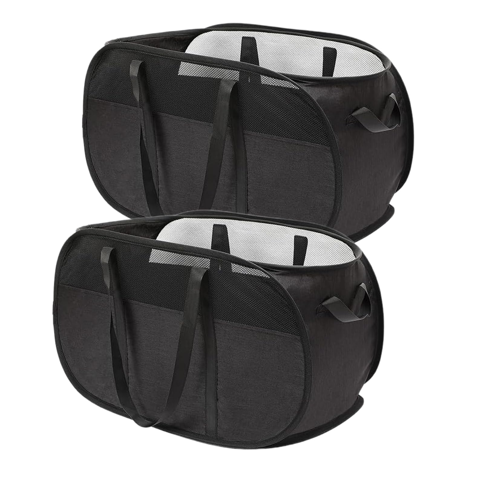 Pop-up-Wäschekörbe- Faltbarer Wäschekorb,Atmungsaktiver Wabennetz-Wäschekorb, Platzsparend, Geeignet für die Aufbewahrung in der Waschküche,auf Reisen（Schwarz） Angebot bei HelloDeals