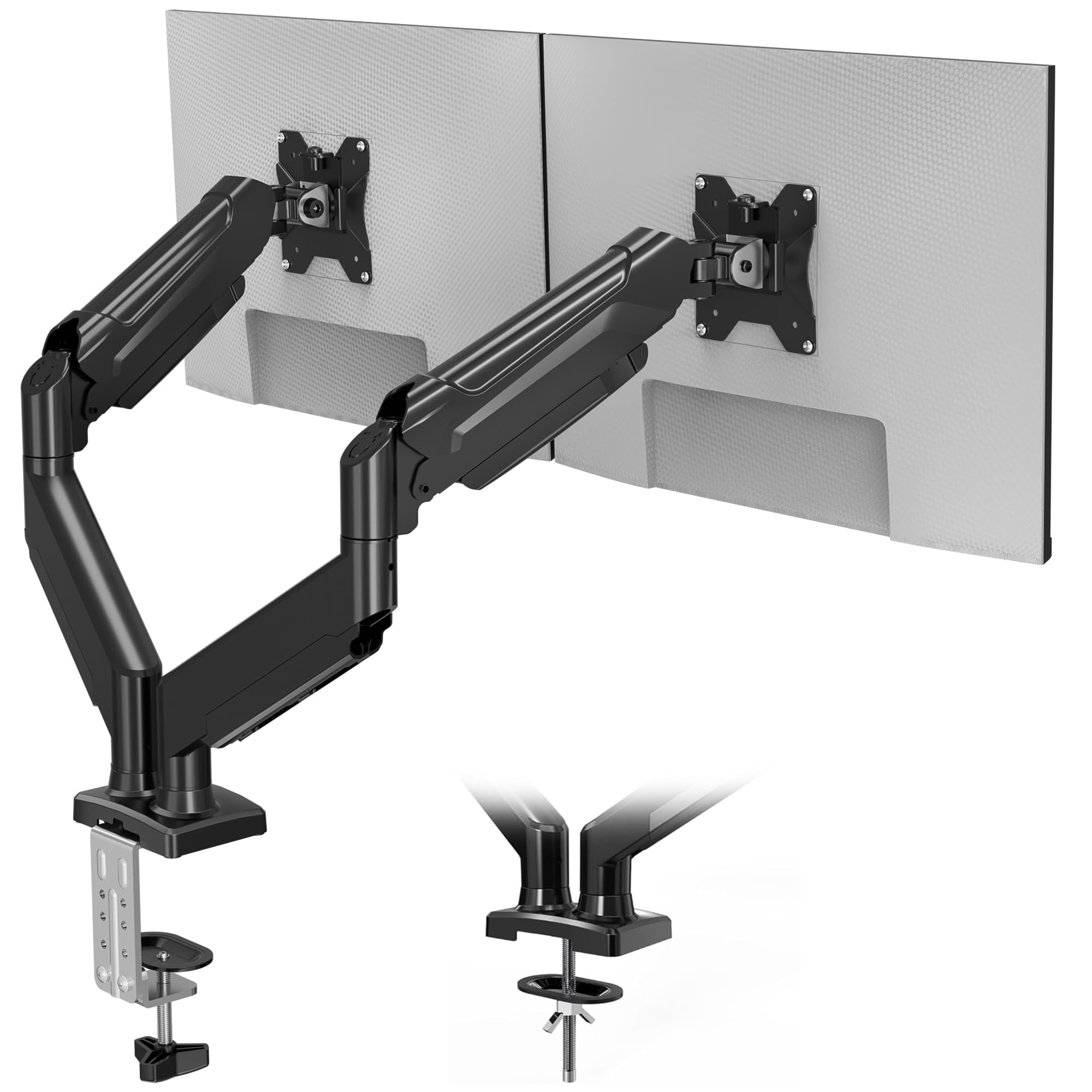 BONTEC Monitor Halterung 2 Monitore, Bildschirmhalterung 2 Monitor für 13-32 Zoll, Gasfederarm mit 360° Drehbar & Neigbar, Kabelmanagement, 2 Montageoptionen, VESA 75/100, 3-9 kg Angebot bei HelloDeals