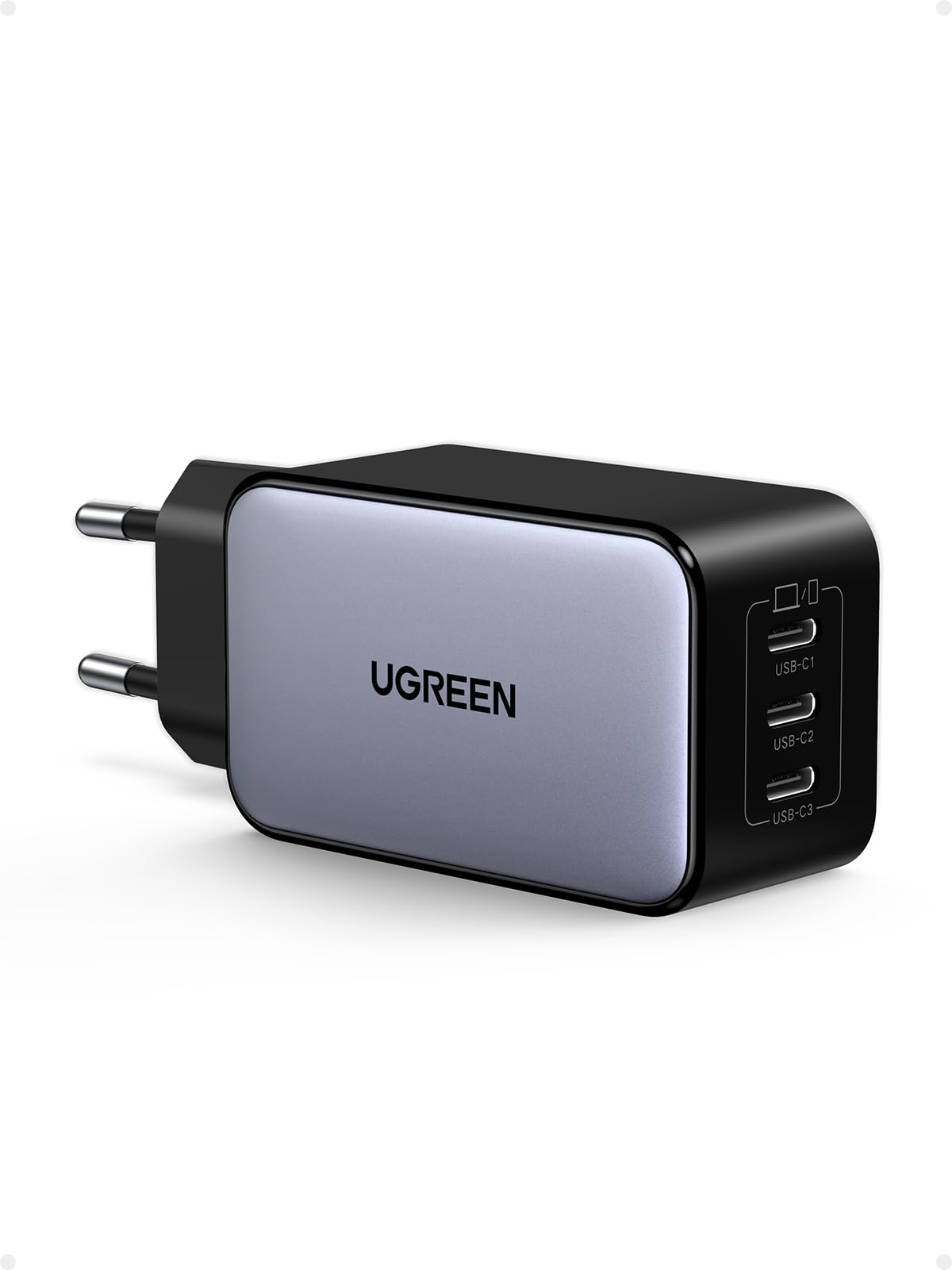 UGREEN Nexode USB C Ladegerät 65W GaN Netzteil mit 3X USB-C-Port Schnellladegerät Kompakt Charger kompatibel mit MacBook Pro/Air, HP Laptop, iPad, iPhone 17, Galaxy S24 Angebot bei HelloDeals