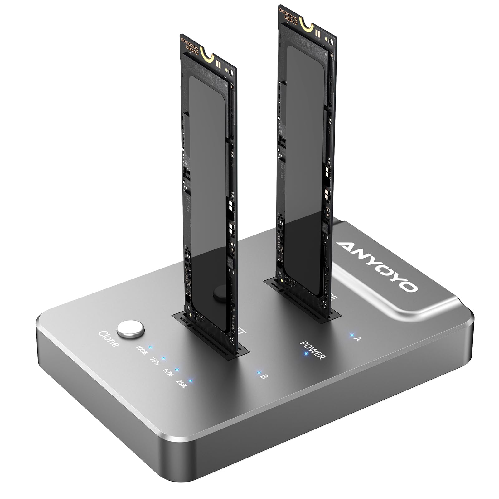 NVMe M.2 Clone SSD Gehäuse, Offline Clone Station 10 Gbps Dual Bay M2 NVMe Docking Station USB3.2 Gen 2 M.2 Clone NVMe Gehäuse Dual Bay NVMe M2 SSD Gehäuse für NVMe 2230/2242/2260/2280 M03 Angebot bei HelloDeals