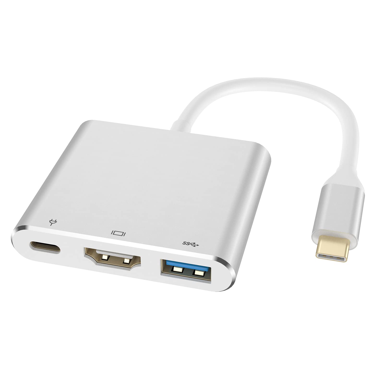 Newmight USB C Adapter mit HDMI Ausgang 4K USB 3.0 Port und Ladeanschluss Typ C 100W Digital AV Multiport Adapter für MacBook Pro/Air, iPad Pro… Silber Angebot bei HelloDeals