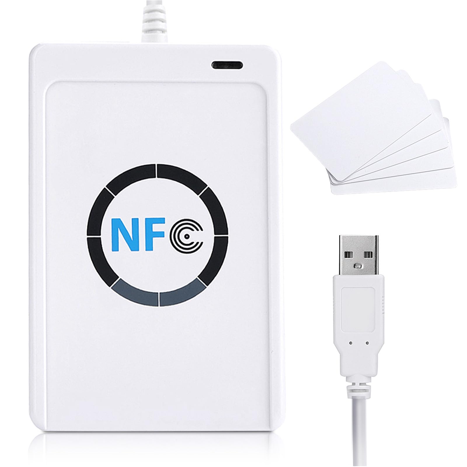 NFC Lesegerät, NFC RFID Reader Writer Acr122u Lesegerät Schreiber USB Kontaktlos Unterstützt Iso 14443a/B Felica NFC Mit 424 Kbps Geschwindigkeit Für Computer Bis 50 Mm Reichweite Angebot bei HelloDeals