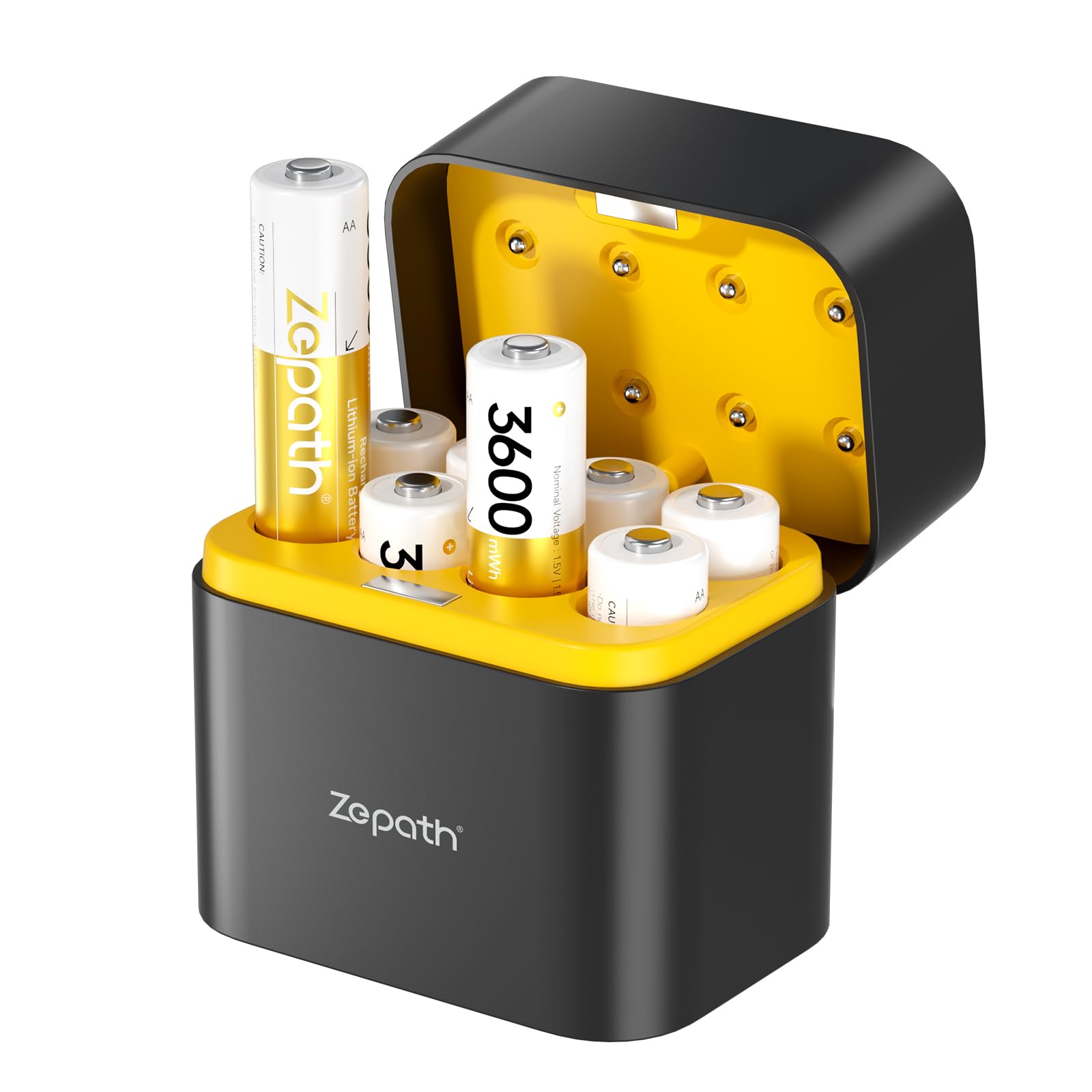 8xAA Wiederaufladbare Lithium Akkus mit Ladegerät, 3600mWh Hohe Kapazität 1.5V AA Batterien, Lang anhaltende wiederaufladbare AA Li-ion Batterie mit Integrierter Charing Aufbewahrungsbox 8-Ladegerät mit 8AA 3600mWh Angebot bei HelloDeals