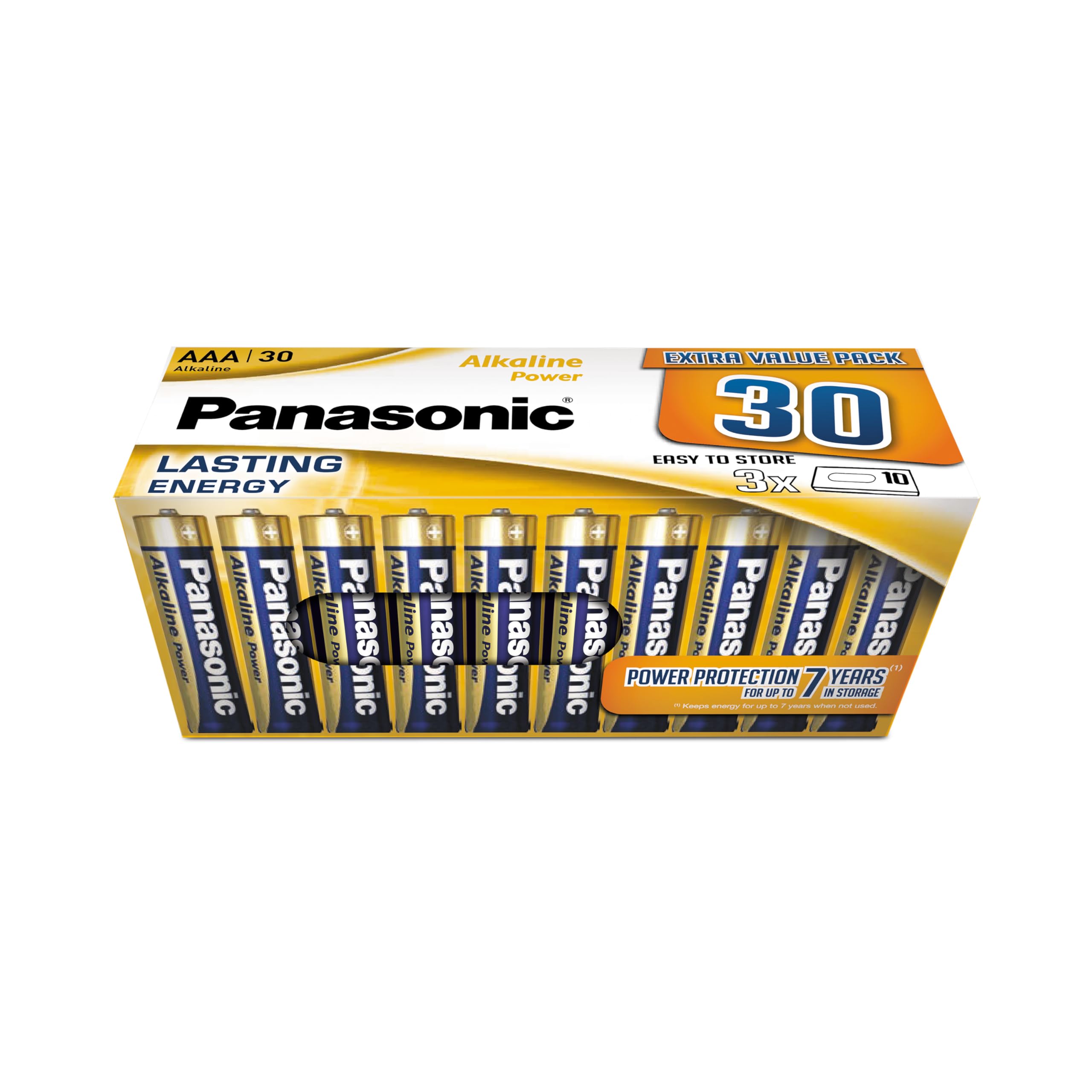 Panasonic, AAA batterien, 30 Stück, Micro, LR03, Alkaline, 1.5V, Auslaufschutz, 7 Jahre bei Lagerung, am besten für Fernbedienungen, Waagen, Uhren, langlebige, verlässliche Energie 30 Stück AAA Angebot bei HelloDeals