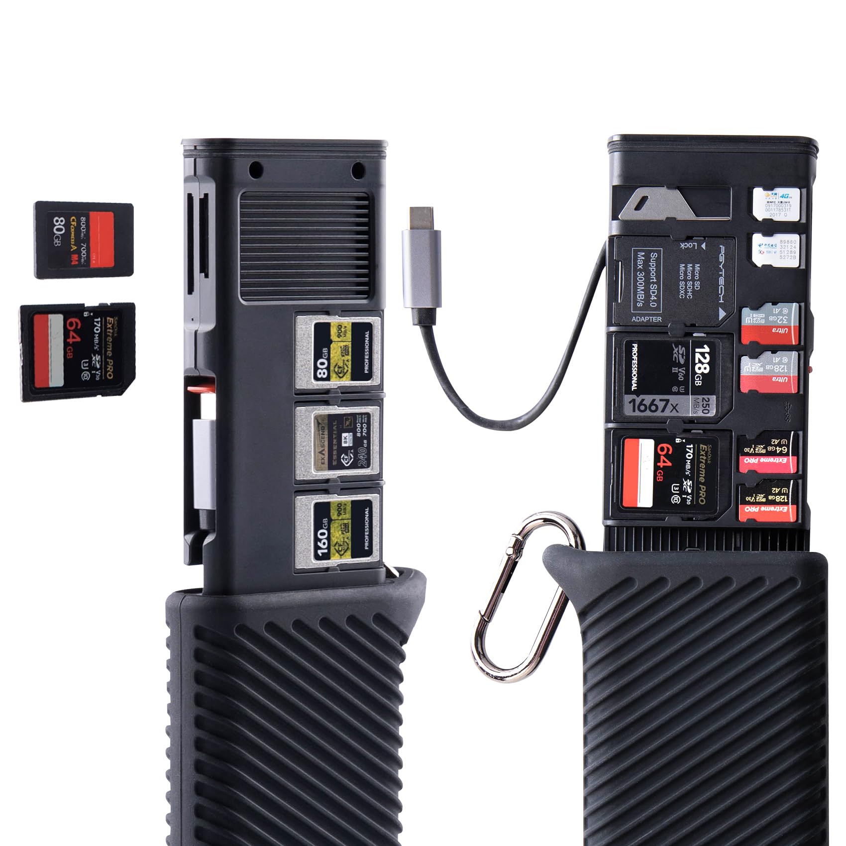 PGYTECH CFexpress Typ A/SD/Micro SD Kartenleser 10Gbps USB 3.2 Gen2, CFexpress Typ A/SD/TF Kartenhalter Aluminium-Legierung, Kompatibel mit Kameras/Telefonen/Drohnen/Action Kameras(Schwarz) CFexpress Typ A/SD Kartenleser Schwarz Angebot bei HelloDeals