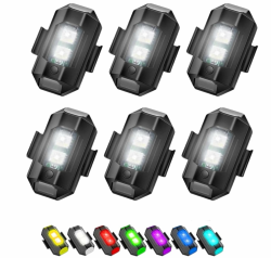6 Pack | LED Blitzlicht für Nachtflüge mit Drohnen | 7 Farben und 7 Modi | Wiederaufladbares Antikollisionslicht | IP68 Wasserdicht | Kompatibel mit DJI Mini 4 Pro, Avata 2, Mini 4K, Air 3, Mavic 3 Angebot bei HelloDeals