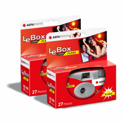 AGFA Photo 601020 LeBox Flash, Einwegkamera, 27 Fotos, optisches Objektiv 31 mm, Grau und Rot, 2er Outdoor 2x Angebot bei HelloDeals