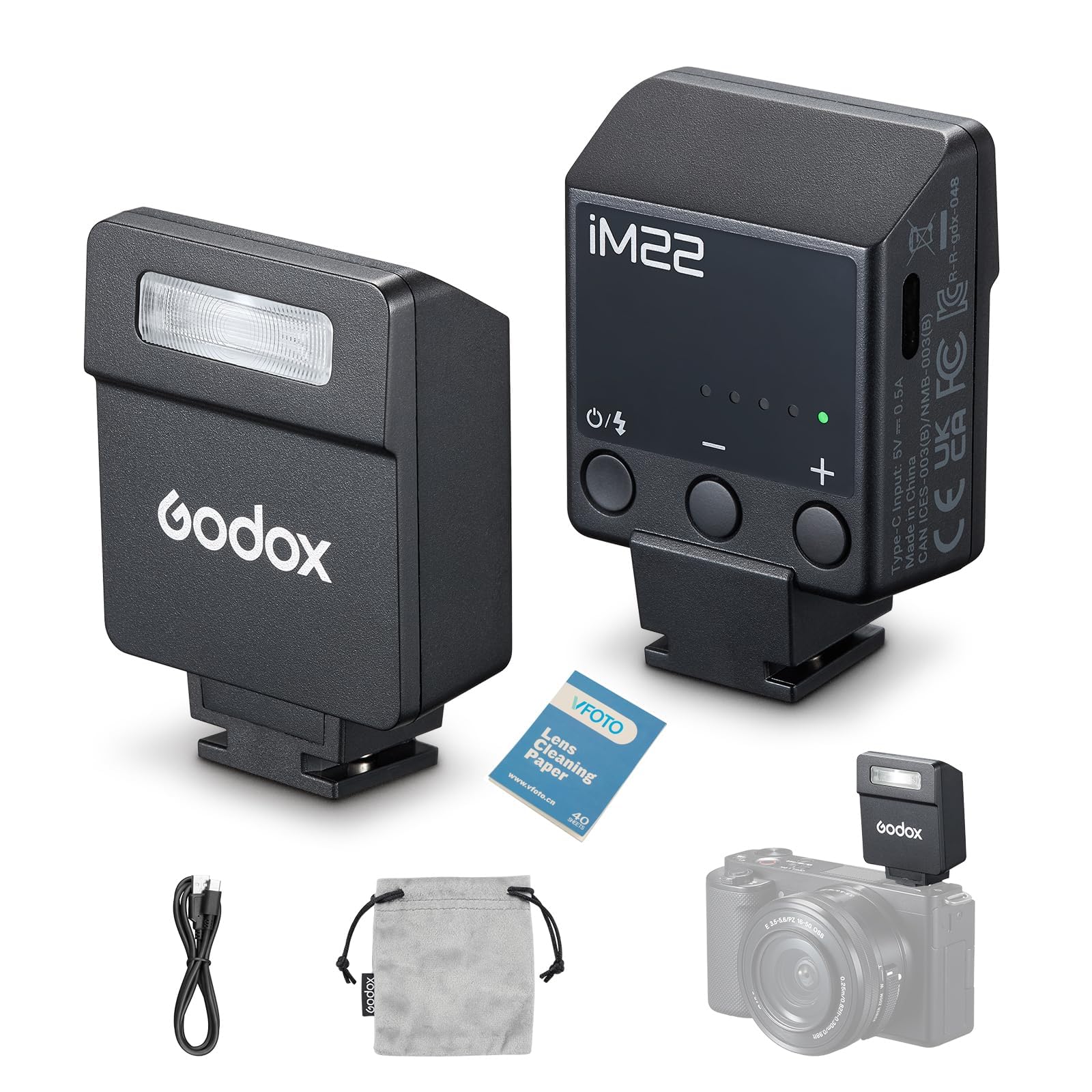 GODOX iM22 Kamera Flash Mini Flash Recycle Time 3s On Camera Flash Speedlite 5 Power Levels für Canon Sony Nikon Fuji Pentax Panasonic Olympus Kameras Angebot bei HelloDeals