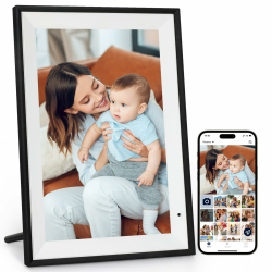 WiFi Digitaler Bilderrahmen 10,1 Zoll,1280x800 IPS HD Touchscreen Elektronischer Fotorahmen,32GB Foto Rahmen,Automatische Drehung,Teilen Sie Fotos Sofort von überall Aus Black strut Angebot bei HelloDeals