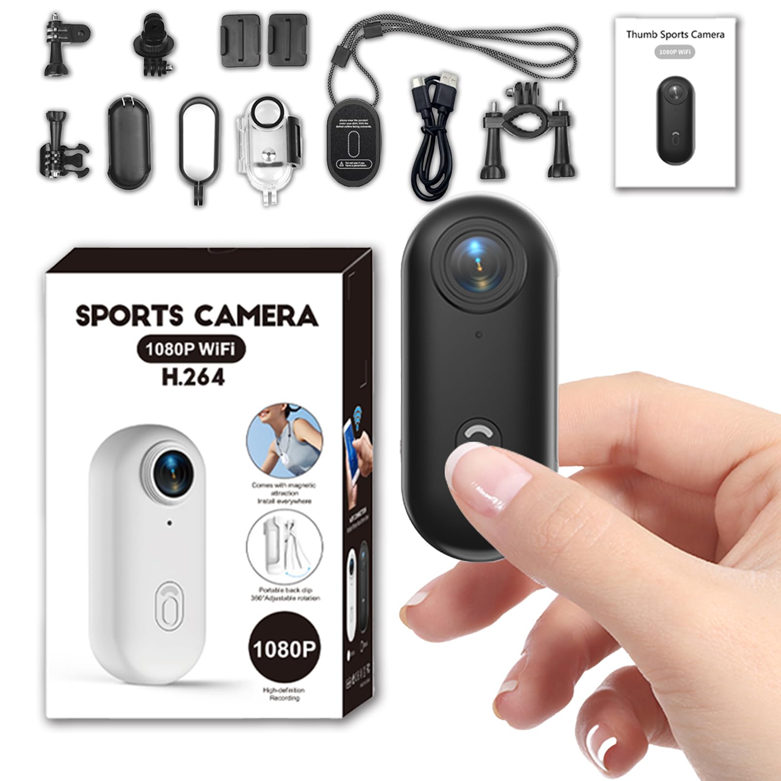 TKMARS 1080P Bodycam Mini Camera WiFi Unterstützt die Anzeige Von Fotos/Videos Auf Dem Handy Magnetische Rückseitenhalterung Sport Camera für Fahrrad Motorrad Haustier Reisen,Schwarz 30 Meter wasserdicht Angebot bei HelloDeals