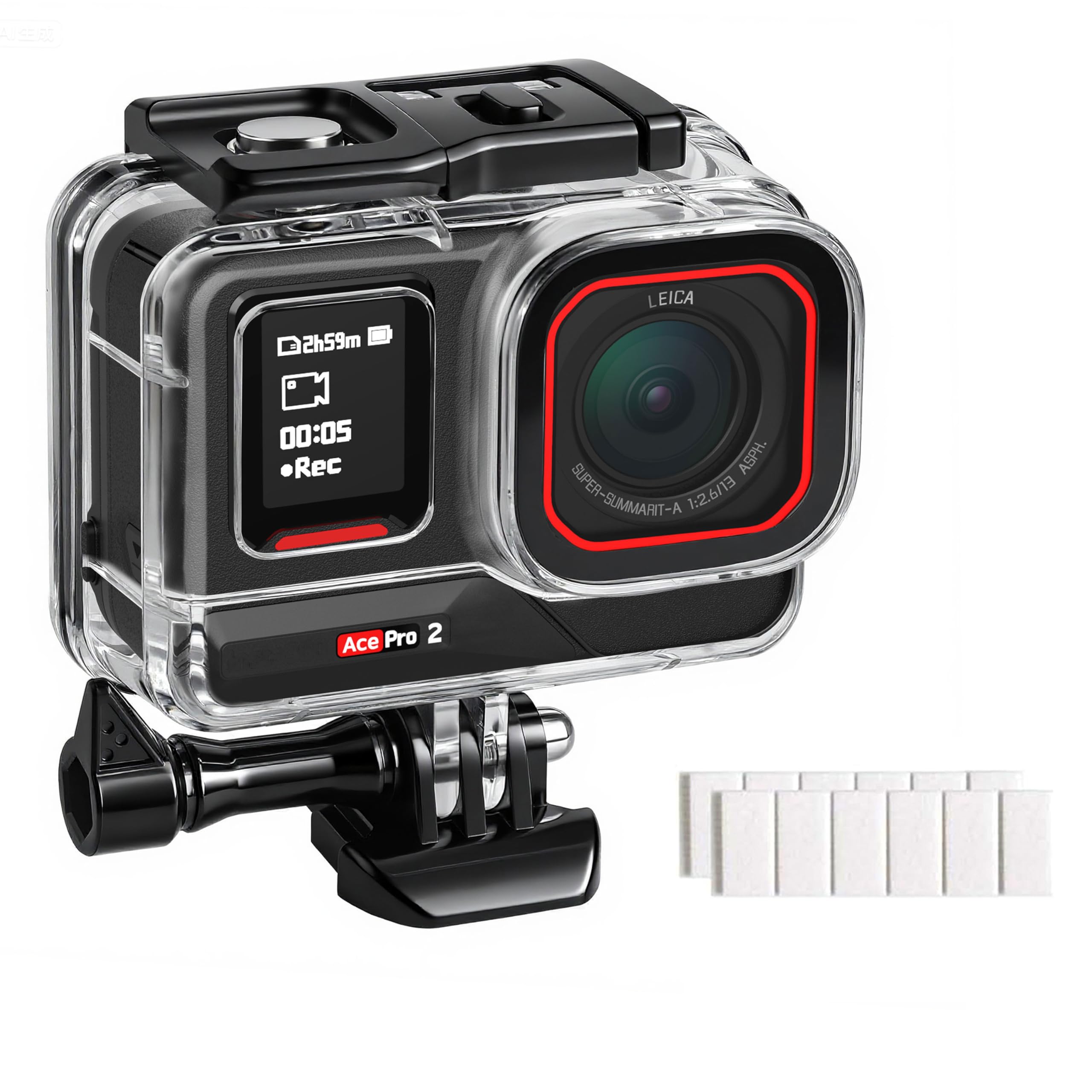 FitStill INSTA 360 wasserdichtes Unterwassergehäuse für ace Pro 2 und ace Pro, druckfeste Unterwassertauch-Schutzhülle, doppeltes Kaltschuh-Design, Zubehör Angebot bei HelloDeals