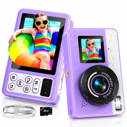 Maxmango D70 4K 10FT Unterwasserkamera , 2,8'' Dual-Kamera mit 32-GB-Karte, 18X Wasserdichte Digitalkamera für Schwimmen ,Schnorcheln und Urlaub purple Angebot bei HelloDeals