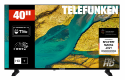 TELEFUNKEN Fernseher 40 Zoll Smart TV Powered by TiVo Full HD, HDR TV mit Triple-Tuner und 6 Monate HD+ inkl., LED Fernseher XF40TP900S (2026) Schwarz 40 Zoll FHD TiVo Angebot bei HelloDeals