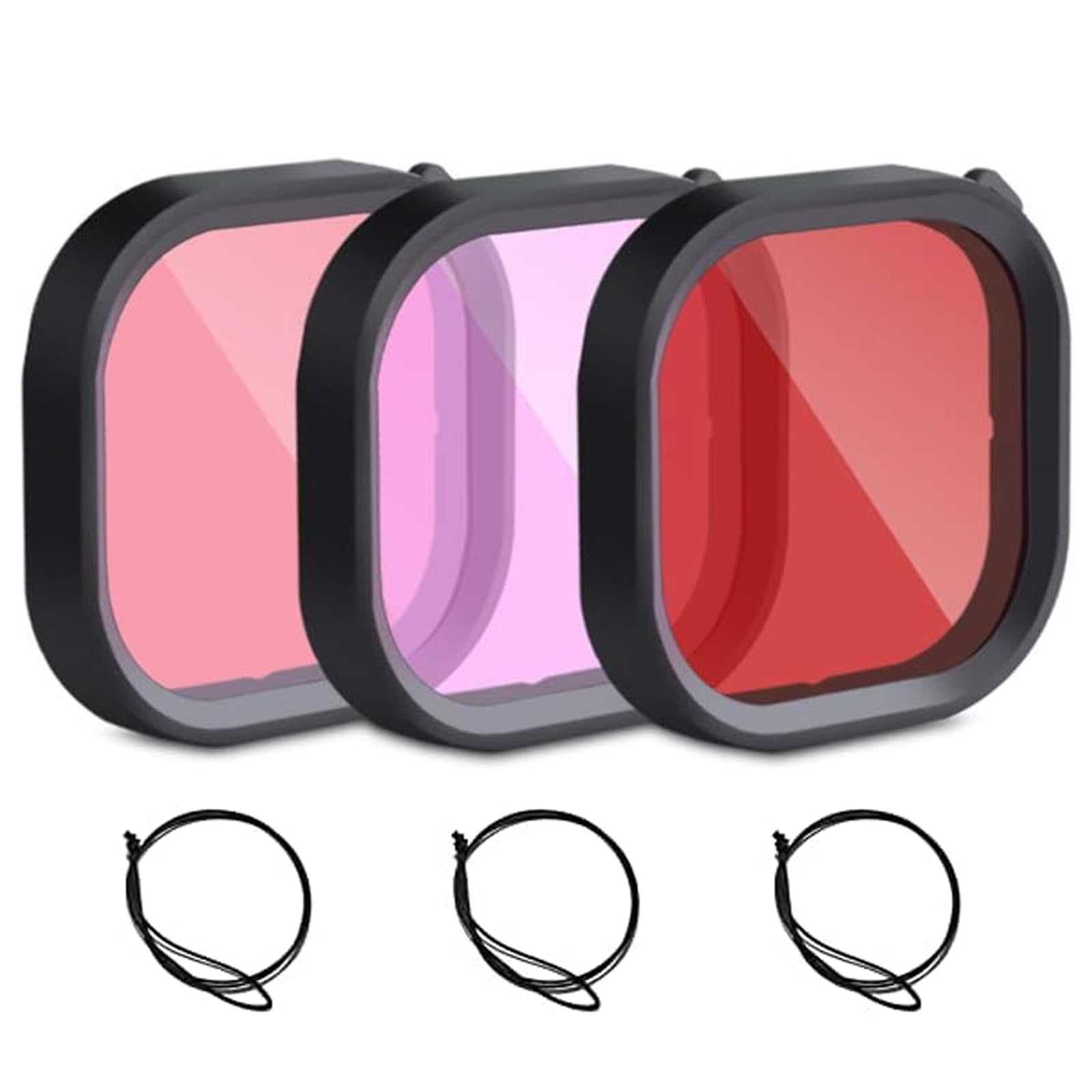 3 Stück Tauchfilter Filter kompatibel, kompatibel mit Go Pro Hero 13/12/11/10/9 Schwarz, professionelles Action-Kamera-Tauchzubehörset(Rot, Pink, Lila) Angebot bei HelloDeals