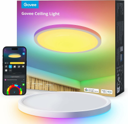 Govee Deckenleuchte RGBIC Smart, 24W Ø30cm Led Deckenleuchte dimmbar, Deckenlampe Led mit 16 Millionen DIY Farben, Kompatibel mit Alexa & Google Assistant, für Schlafzimmer Wohnzimmer Angebot bei HelloDeals