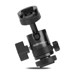 Walimex Pro Multi Mini-Kugelkopf mit Blitzschuh und 1/4 Zoll Anschluss I beidseitig schwenkbar um 180° I für Kameras, Stative, Mikrofone, LEDs I Aluminium Stativkopf Single Shoe I bis 5kg belastbar Angebot bei HelloDeals