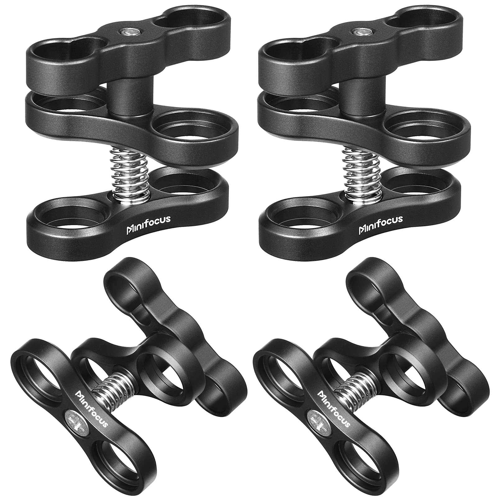 MINIFOCUS 4PCS 1'' Aluminium Kugelklemmhalterung für Unterwasser-Tauchlicht-Arm-Tray-System, Fotografie-Tauchkamera, 360° Clip-Adapterhalterung für Action-Kamera-Taschenlampen-Arm-System Angebot bei HelloDeals