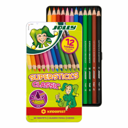JOLLY 3000-0246 Buntstifte Supersticks Kinderfest | Bruchfeste, ungiftige Farbstifte | Made in Austria | 12 Stifte 12 stück (1er Pack) Angebot bei HelloDeals
