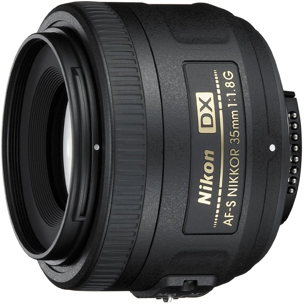Nikon 2183 AF-S DX Nikkor 35mm 1:1,8G Objektiv (52mm Filtergewinde) Single Angebot bei HelloDeals