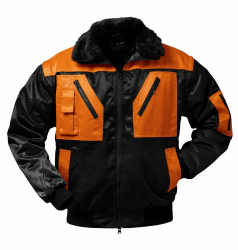 Pilotenjacke Pilot Jacke Arbeitsjacke 4-in-1 Funktion 2-farbig XL Schwarz/Orange Angebot bei HelloDeals