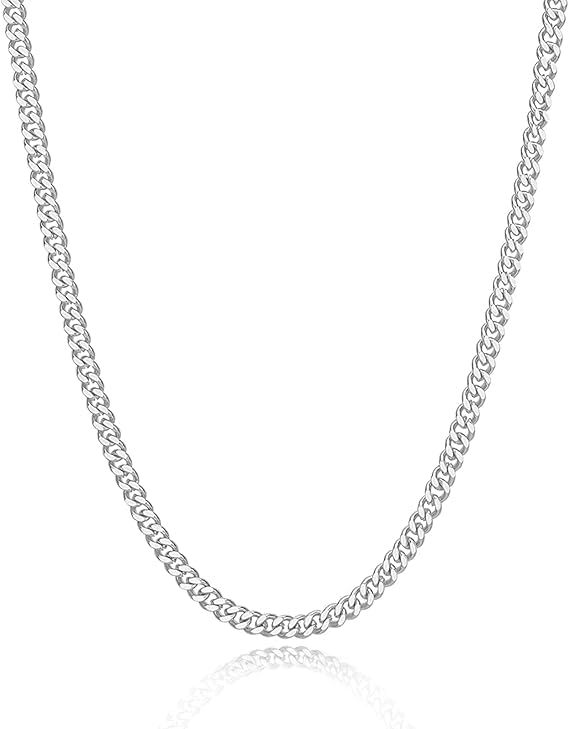 Herren Damen Panzerkette Halskette, 3,5/5/6/7/8mm breit Edelstahl Silber Panzerkette Gliederkette Kette Silberkette Hip-Hop Kette Halskette Länge 46-66cm (Silber-3MM Breit, Zentimeter, 51.0) Angebot bei HelloDeals