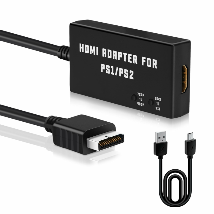 Mcbazel PS1/PS2 HDMI Adapter, 480p/720p PS2 Konverter mit 4:3/16:9 Bildschirmverhältnis, Plug & Play S-Video zu HDMI für PS1 und PS2 Konsolen Angebot bei HelloDeals