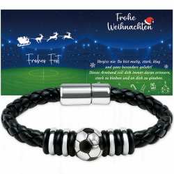 Fussball Armband, Füllung Adventskalender Teenager Jungs, Lederarmband Kleine Weihnachtsgeschenke für Kinder, Nikolaus Geschenke Kinder mit Grußkarte Geschenkbox Angebot bei HelloDeals