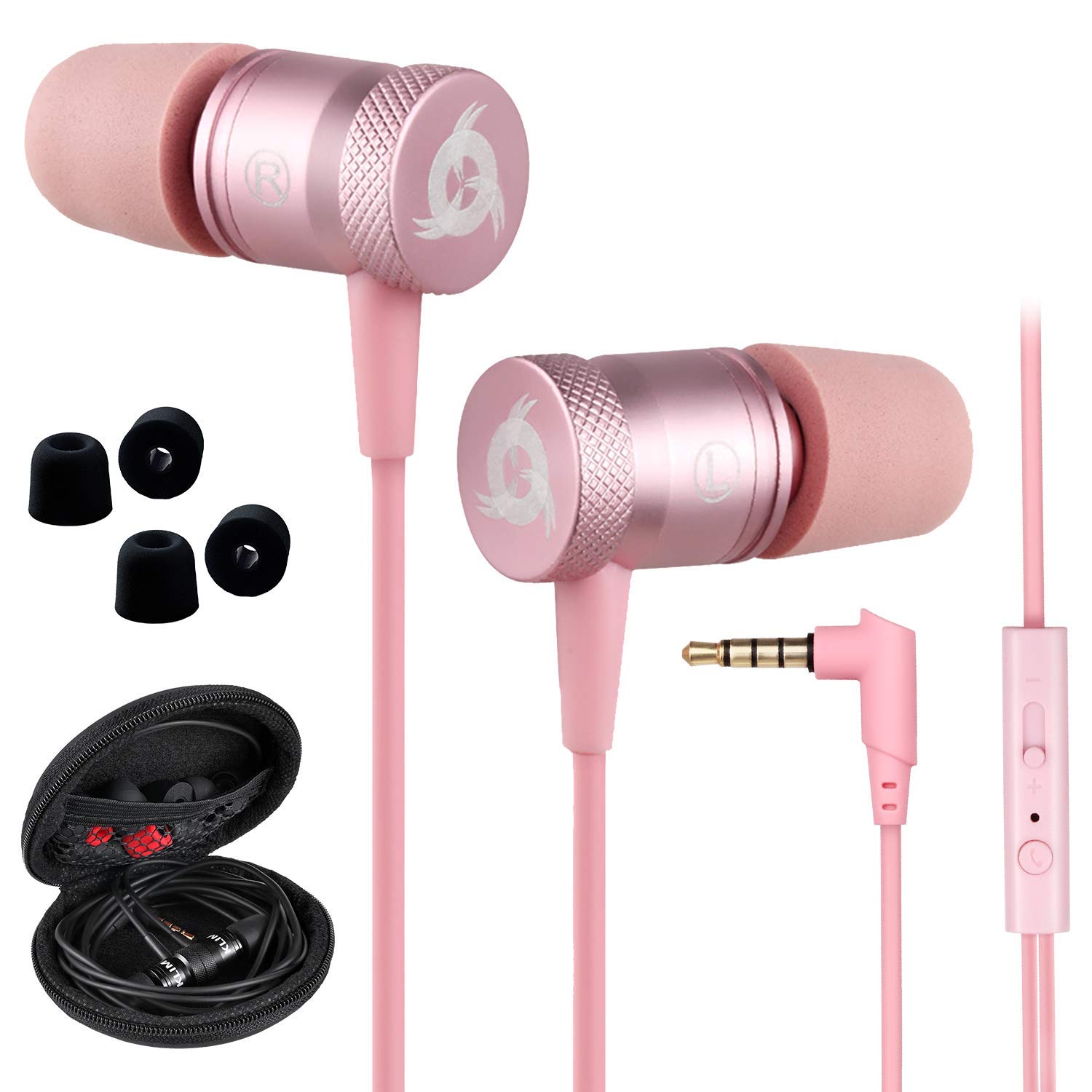 KLIM Fusion Kopfhörer in Ears mit Mikrofon - NEU 2024 - Langlebig - Innovativ: In-Ear Kopfhörer mit Memory Foam - 3.5 mm Jack - Sport Gaming In Ear Kopfhörer - Rosa Gold (Generalüberholt) Rose Gold 3.5 mm Angebot bei HelloDeals