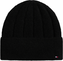 Tommy Hilfiger Damen Beanie Th Flag Fluffy Beanie Aw0aw17779 Einheitsgröße Black (Black) Angebot bei HelloDeals
