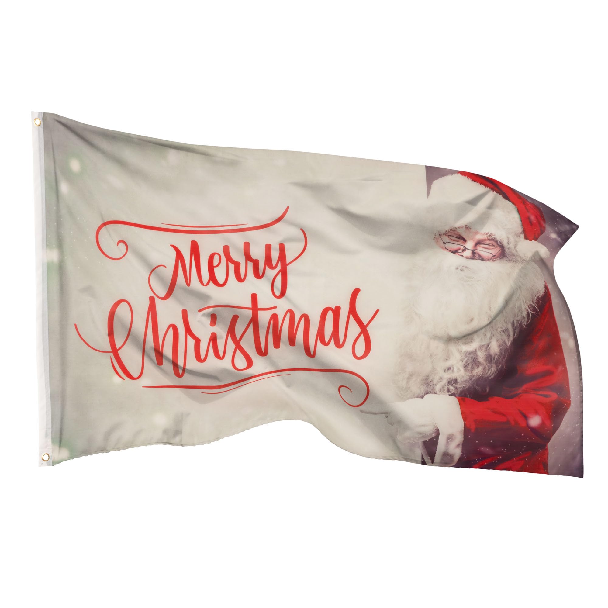 PHENO FLAGS Weihnachten Flagge 90x150 cm - Extrem wetterbeständige Fahne mit Messingösen, 100% Polyester, robuste Doppelnaht & in lebendigen Farben - Weihnachtsfahne für Familienfeiern & Firmenfeste MERRY CHRISTMAS Angebot bei HelloDeals