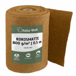 HaGa® Kokosmatte 0,5m x 2m mit 800g/m² – einseitig mit Naturlatex besprüht – Winterschutz und Kälteschutz für Pflanzen – Naturprodukt 100% biologisch abbaubar Angebot bei HelloDeals