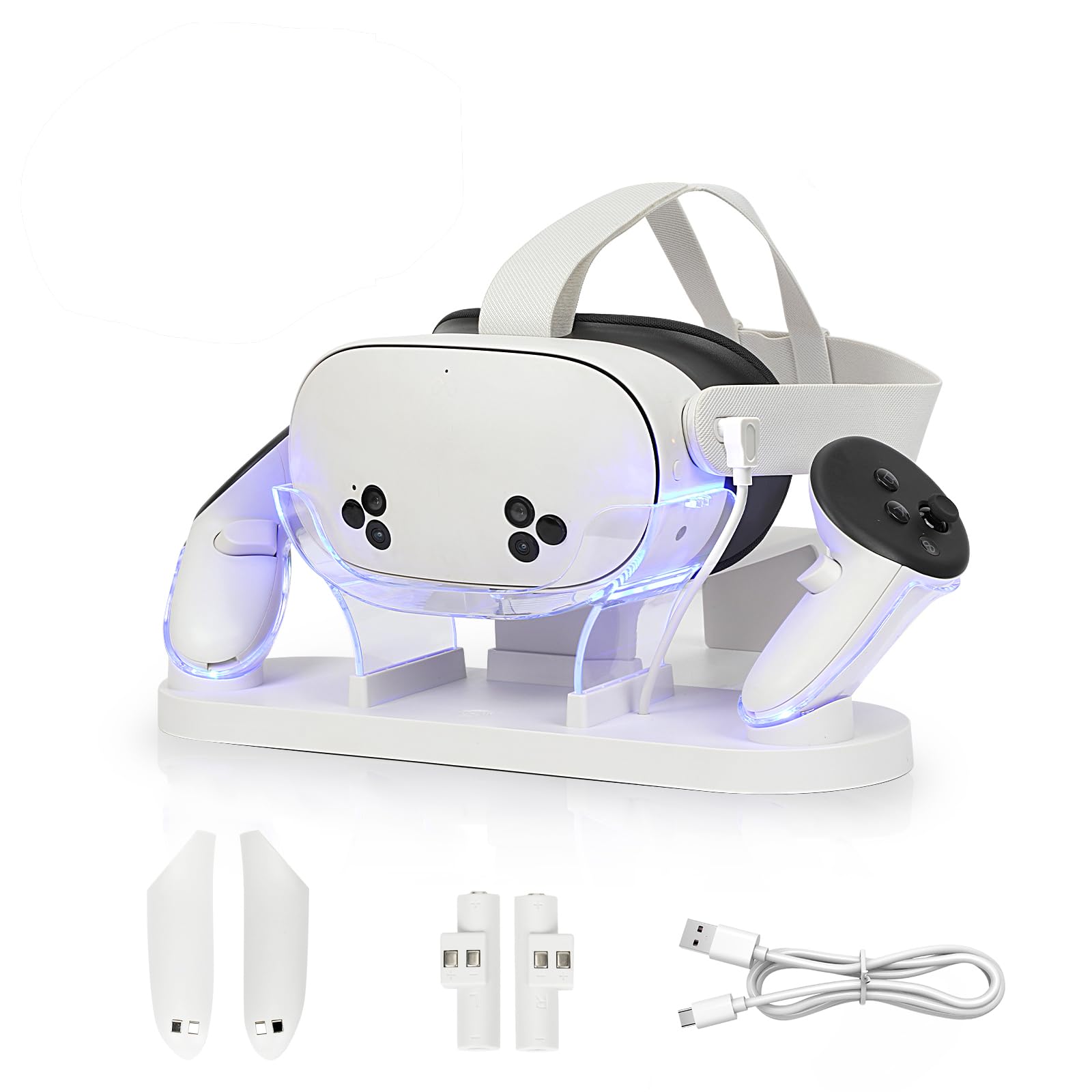 Ladestation für MetaQuest 3S/Quest 3, Schnellladestation mit LED-Anzeige, Ladestation mit USB-C-Schnellladefunktion für VR-Konsole und Touch Controller Angebot bei HelloDeals